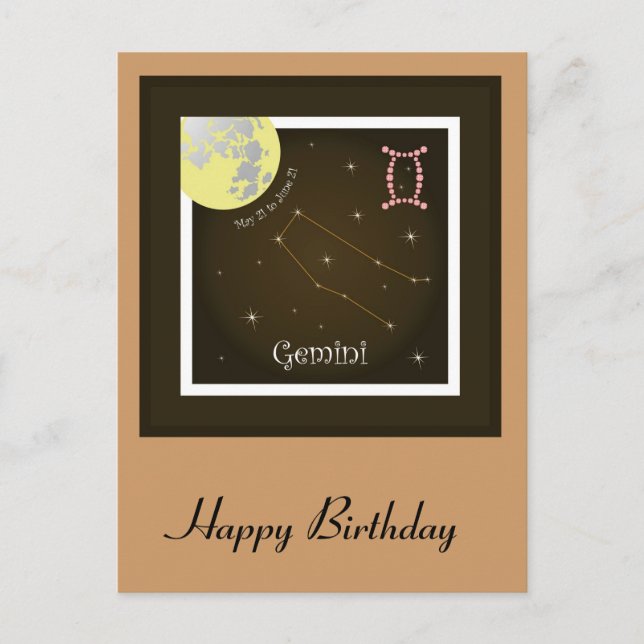 Gemini 21-21 juni Postkarte Vykort (Framsida)