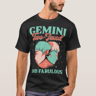 Gemini 2-vänd och Fabulous Zodiac Sign Horoscop T Shirt