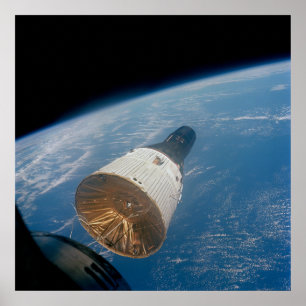 Gemini 7 rymdfarkoster betraktad från Gemini 6A Poster