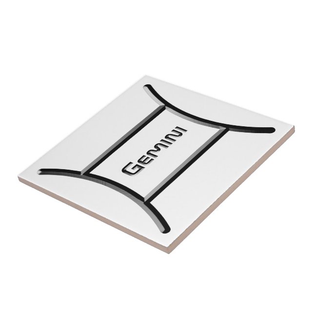 GEMINI, abstrakt utformning av Zodiac-signalen, Kakelplatta (Sidan)