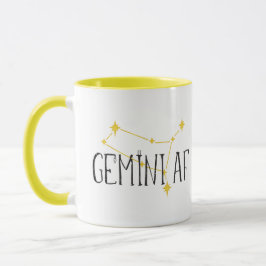 GEMINI AF-konstellation, med symboler för kvicksil Mugg