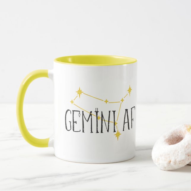 GEMINI AF-konstellation, med symboler för kvicksil Mugg (Med munk)