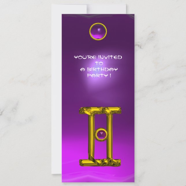 GEMINI ALEXANDRITE,ametyst smart gult Inbjudningar (Framsida)