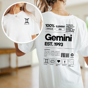 Gemini Anpassningsbar Zodiac Astrology Birthday Ju T Shirt