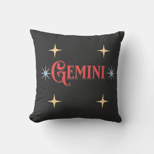 Gemini Astrological Sign Kudde (Framsida)