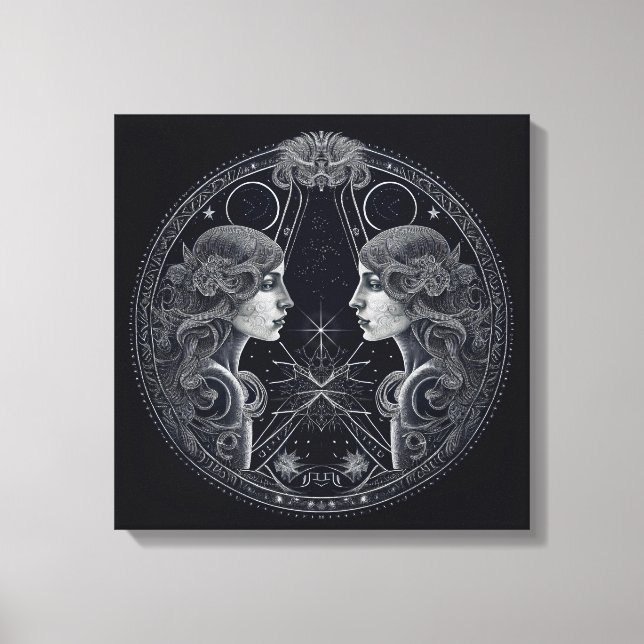 Gemini Astrological Sign May 21-June 20 Canvastryck (Framsida)