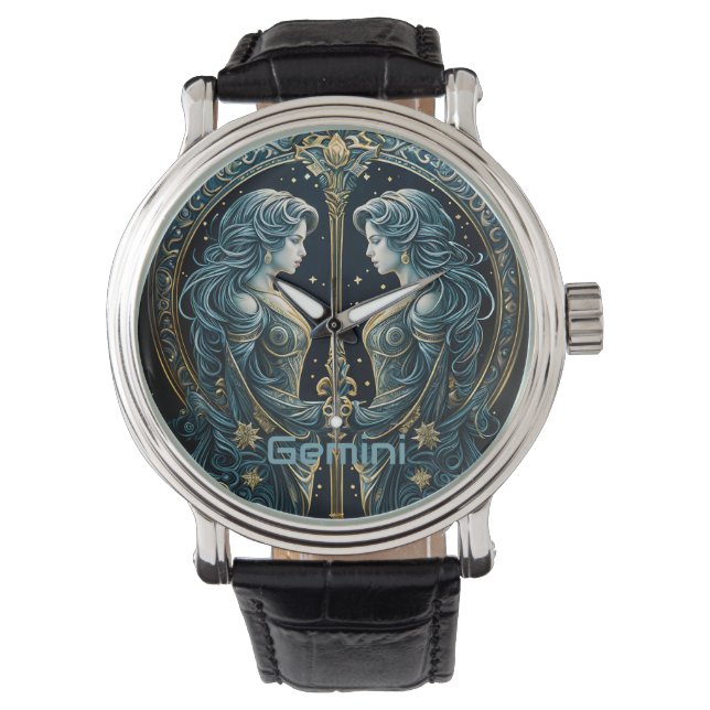 Gemini astrologitecken armbandsur (Framsida)