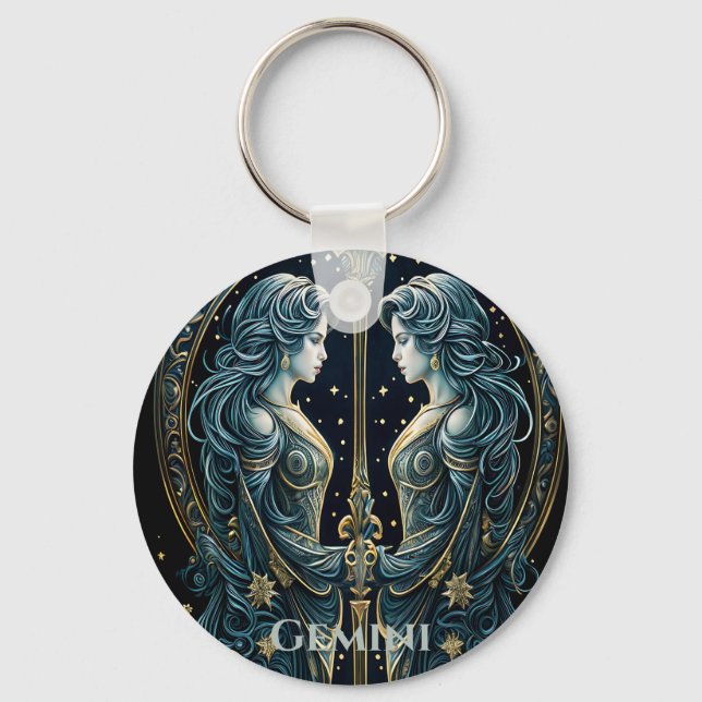 Gemini astrologitecken nyckelring (Framsida)