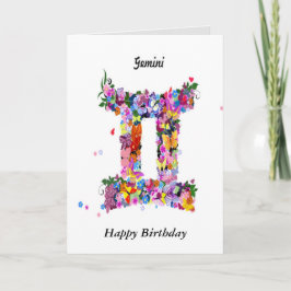 Gemini Astrology Birthday Card Kort