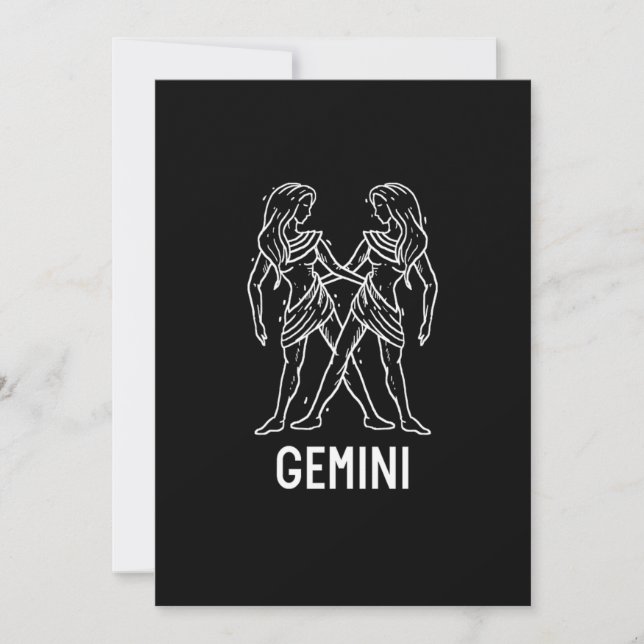 Gemini Astrology Birthday Gift Zodiac Signs Inbjudningar (Framsida)