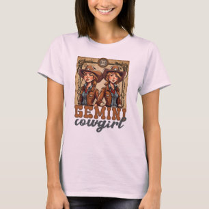 Gemini astrology, födelsetecken Zodiac cowgirl twi T Shirt