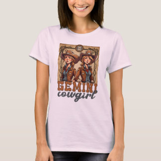 Gemini astrology, födelsetecken Zodiac cowgirl twi T Shirt