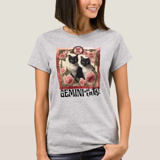 Gemini astrology, födelsetecken Zodiac kattunge tw T Shirt (Framsida)
