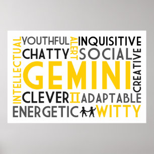 Gemini Astrology Ord Collage Print Poster