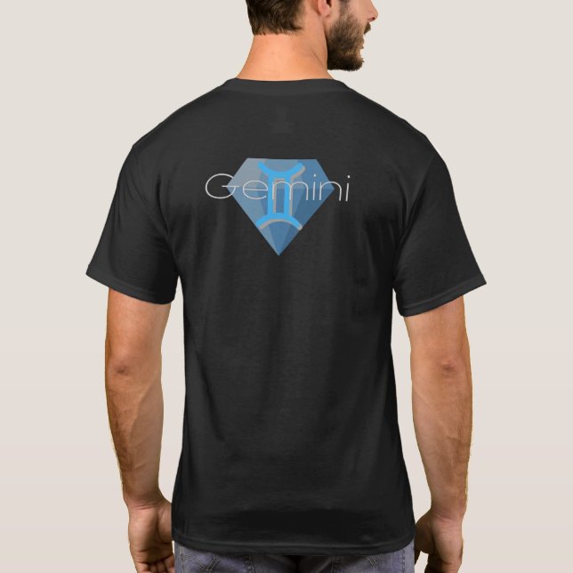 Gemini Astrology Sign T-Shirt  (Baksida)