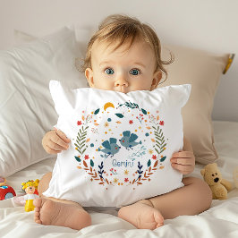 Gemini Baby Zodiac Nursery Pillow Kudde