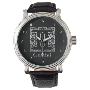 Gemini Birth Sign Celtic Knot Zodiac Wrist Watch Armbandsur