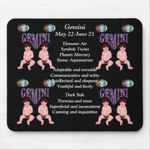 Gemini Birth Sign Zodiac Mouse Pad Musmatta