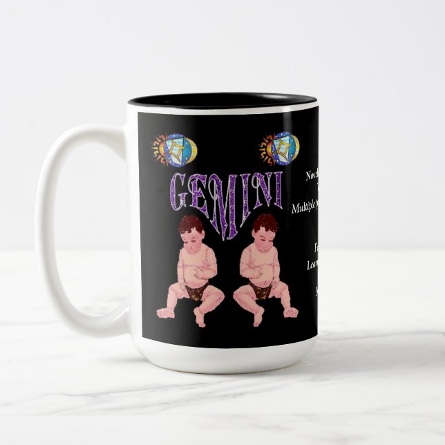 Gemini Birth Sign Zodiac Mugg (Vänster)