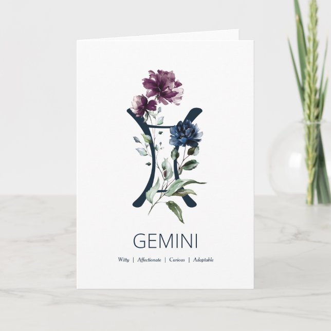 Gemini Birthday Card Kort (Framsida)
