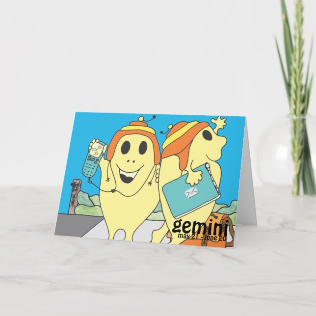 Gemini Birthday Card Kort (Framsida)