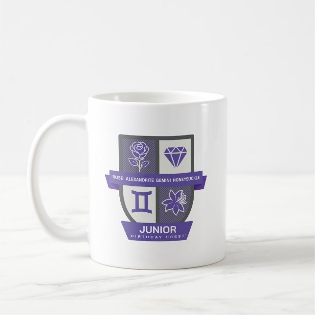 Gemini Birthday Crest™ for June 1-21 Mug Kaffemugg (Vänster)