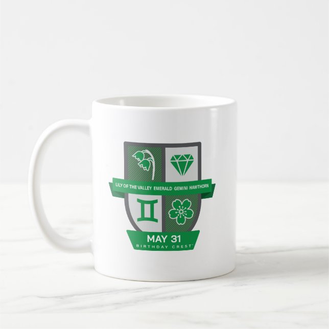 Gemini Birthday Crest™ for May 21-31 Mug Kaffemugg (Vänster)