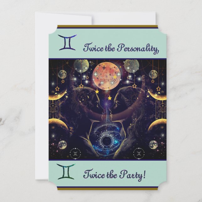 Gemini Birthday-inbjudan Inbjudningar (Framsida)