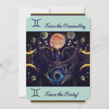 Gemini Birthday-inbjudan