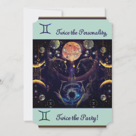 Gemini Birthday-inbjudan Inbjudningar