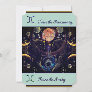 Gemini Birthday-inbjudan Inbjudningar