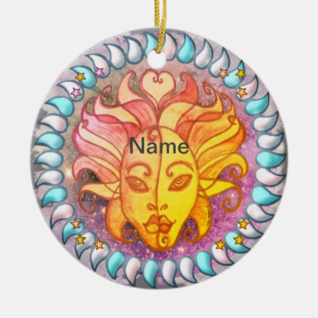 Gemini Birthday-prydnadsföremål Julgransprydnad Keramik (Framsidan)