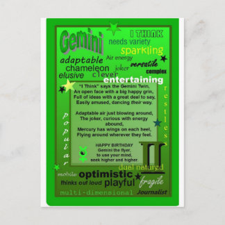GEMINI BIRTHDAY VYKORT