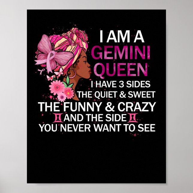 Gemini Black Queen Jag har 3 sider April Girl Poster (Framsidan)
