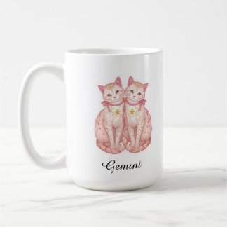 Gemini Celestial Zodiac Mugg - Tvillingkatter Kons