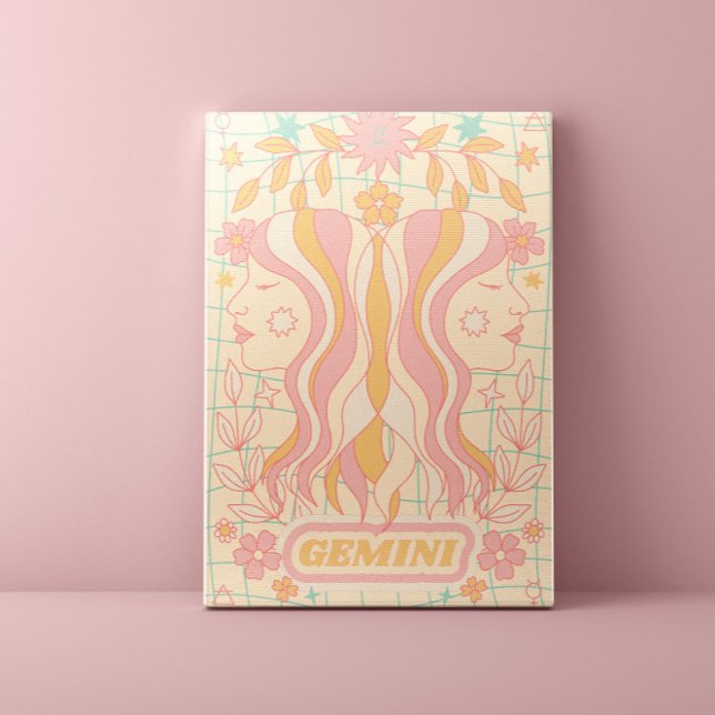 Gemini Celestial Zodiac Pastel Dreams Wall Arts Canvastryck (Skapare uppladdad)
