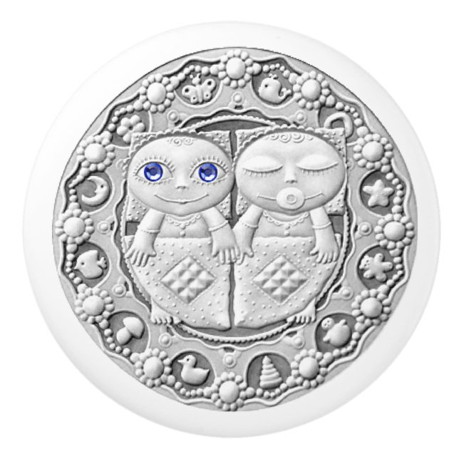 Gemini Ceramic Knob Knopp (Framsidan)