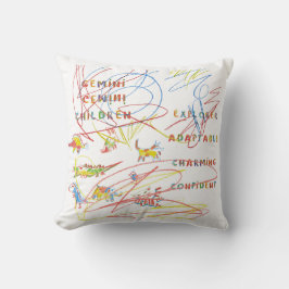 Gemini Child Astrology Zodiac Pillow Kudde