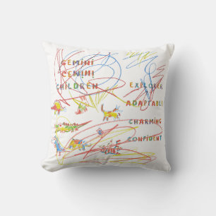 Gemini Child Astrology Zodiac Pillow Kudde