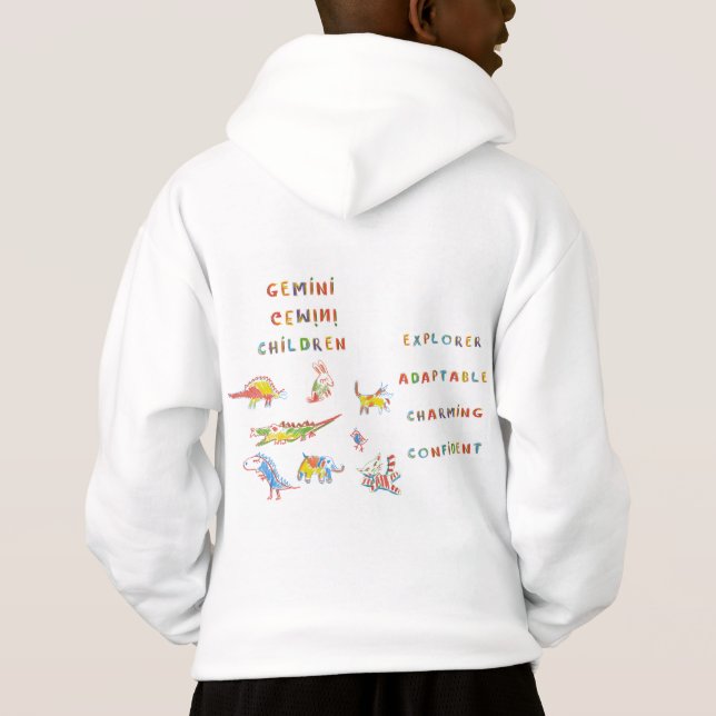 Gemini Child Astrology Zodiac T Shirt (Baksida)