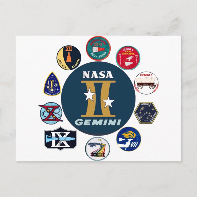 Gemini Commemorative Logotyp Vykort (Framsida)
