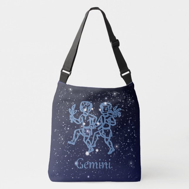 Gemini Constellation and Zodiac Sign with Stars Axelväska (Framsida)