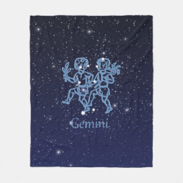 Gemini Constellation and Zodiac Sign with Stars Fleecefilt
