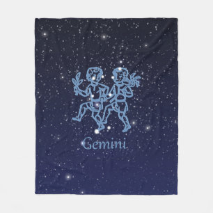 Gemini Constellation and Zodiac Sign with Stars Fleecefilt