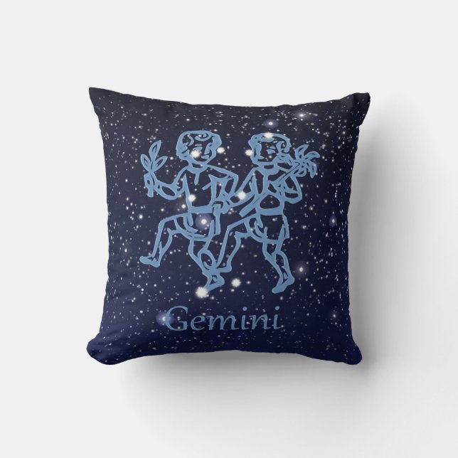 Gemini Constellation and Zodiac Sign with Stars Kudde (Framsida)