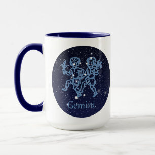 Gemini Constellation and Zodiac Sign with Stars Mugg