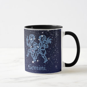 Gemini Constellation and Zodiac Sign with Stars Mugg