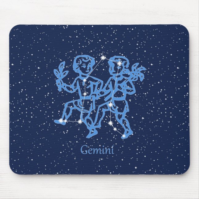 Gemini Constellation and Zodiac Sign with Stars Musmatta (Framsidan)