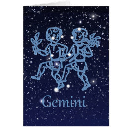 Gemini Constellation and Zodiac Sign with Stars OBS Kort