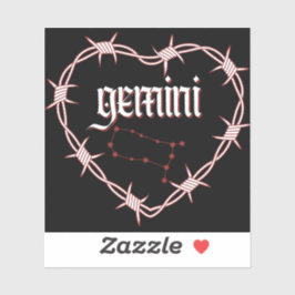 Gemini Constellation Gothic Barbed Wire Design Klistermärken